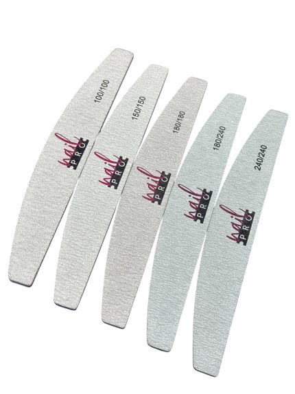 Lima media luna 10 pcs Grit 180, 150, 240, 100 Nail Pro