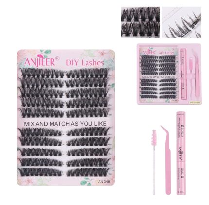 Set pestañas por racimo FLY 50D-60D Anjier Diy Lashes